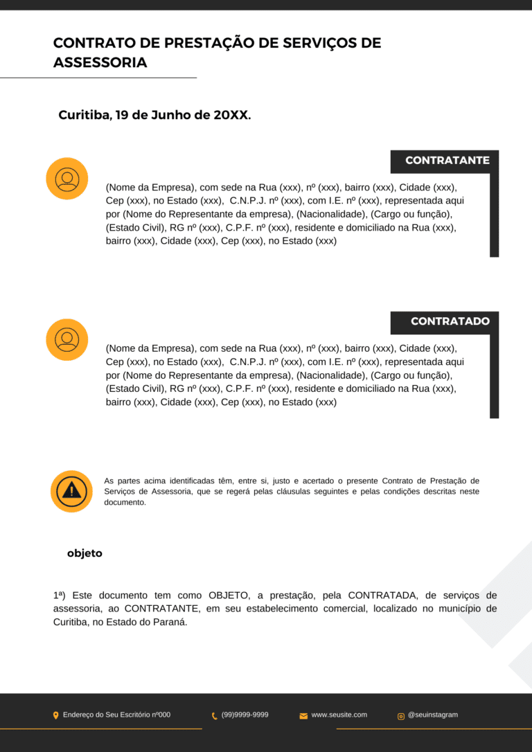 Cópia de Contrato de Prestação de Serviços (Assessoria) - Pack do Advogado